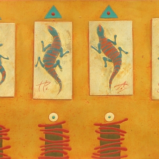 8 boards with lizard